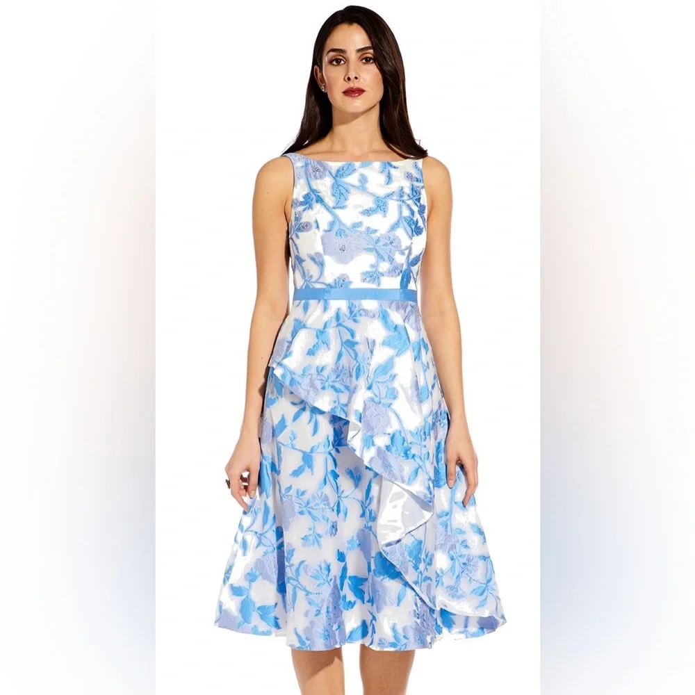 Adrianna Papell Women's Organza Jacquard Dress - Picture 1 of 5